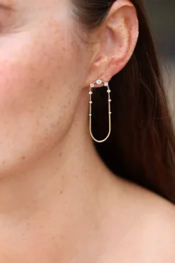 Medium Diamond Single Chain Earrings