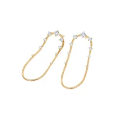 Medium Diamond Single Chain Earrings