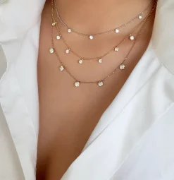 Medium Floating Diamond Necklace