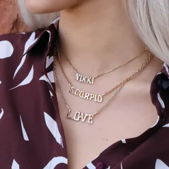 Medium "SCORPIO" Nameplate Necklace