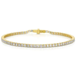 Medium Yellow Gold & Diamond Invisible Tennis Bracelet