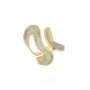 Milky Aquamarine Stream Open Ring