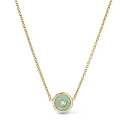 Mini Compass Pendant- Green Turquoise