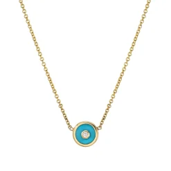 Mini Compass Pendant- Turquoise