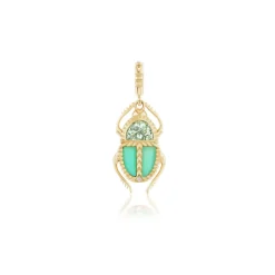 Mini Green Amethyst & Chrysoprase Scarab Pendant