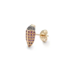 Mini Scarab Stud Earring Closed - Pink