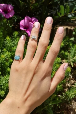 Mini Turquoise Crab and Coquillage Ring