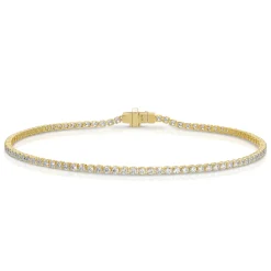 Mini Yellow Gold & Diamond Invisible Tennis Bracelet
