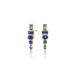 Monroe Totem Studs - Blue Sapphire