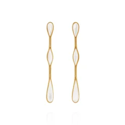 Mother of Pearl Fluid Stone Earrings