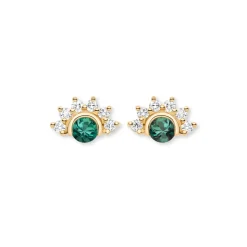 Mystic Green Tourmaline Studs