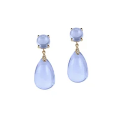 Naughty Blue Chalcedony Drop Earrings