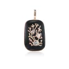 Onyx and Polki Diamond Pendant with Coral Motif