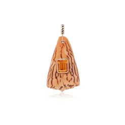Orange Conus Shell with Citrine