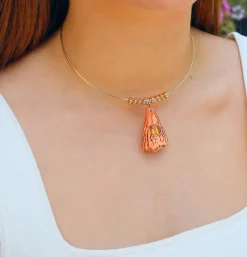 Orange Conus Shell with Citrine