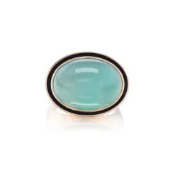 Oval Aquaprase Cabochon Ring