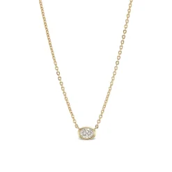 Oval Diamond Solitaire Pendant
