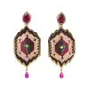 Peacock Feather Micropainting Earrings