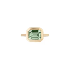 Petite Prasiolite Emerald Cut Ring