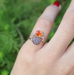 Pink & Orange Baby Crab Cosquilleo Ring