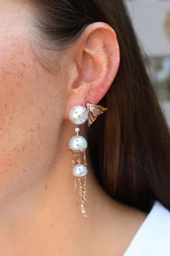 Pink Sapphire Flipper Stud Earring