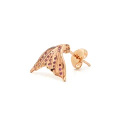 Pink Sapphire Flipper Stud Earring