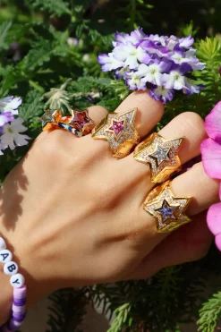 Pink Tourmaline Star Wrap Ring