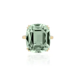 Prasiolite Cushion Ring