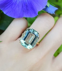 Prasiolite Cushion Ring