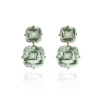 Prasiolite Cushion Tiered Earrings