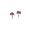 Rainbow Sapphire Mushroom Studs