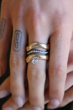 Rhodium Diamond Feelings Ring