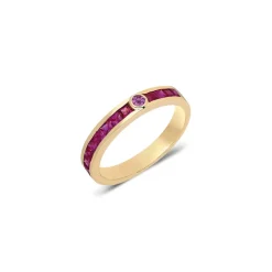 Ruby & Amethst Mega Ray Stacker Ring