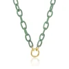 Sage Silk Link Necklace
