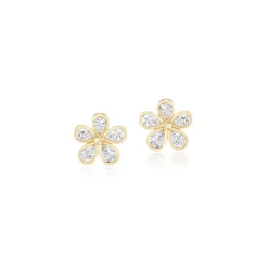 Scintilate Diamond Flower Earrings