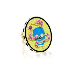 Skull & Snake Enamel Ring