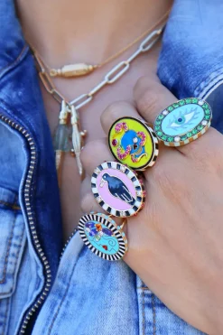 Skull & Snake Enamel Ring