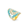 Sky Blue Enamel Mandala Wrap Ring