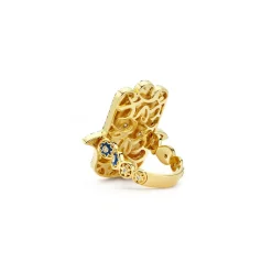 Sky Blue Hamsa Ring