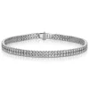Small Double White Gold & Diamond Invisible Tennis Bracelet
