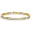 Small Double yellow Gold & Diamond Invisible Tennis Bracelet