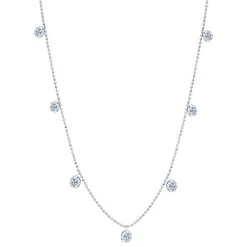 Small Floating Diamond Necklace - White Gold