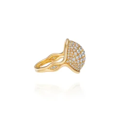 Small Fluid Diamond Pave Ring