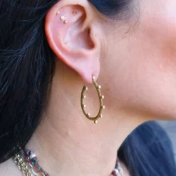 Small Hoopla Bezel Pear Shaped Hoops