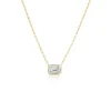 Small Illusion Emerald Cut Diamond Pendant