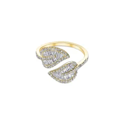 Small Leaf Diamond Ring