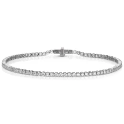 Small White Gold & Diamond Invisible Tennis Bracelet