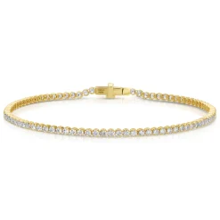 Small Yellow Gold & Diamond Invisible Tennis Bracelet