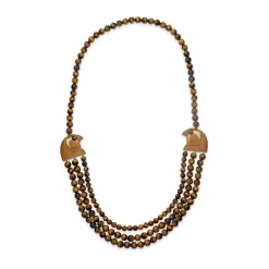 3-Strand Tiger's Eye Horus Necklace