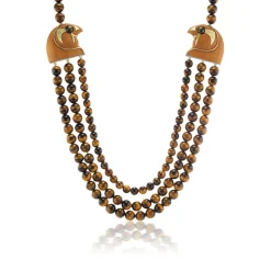 3-Strand Tiger's Eye Horus Necklace